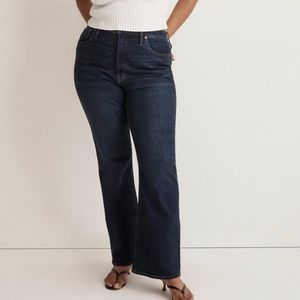 MADEWELL Skinny Flare Dark Blue Wash High Waist Denim Jeans Women's 33 T Tall